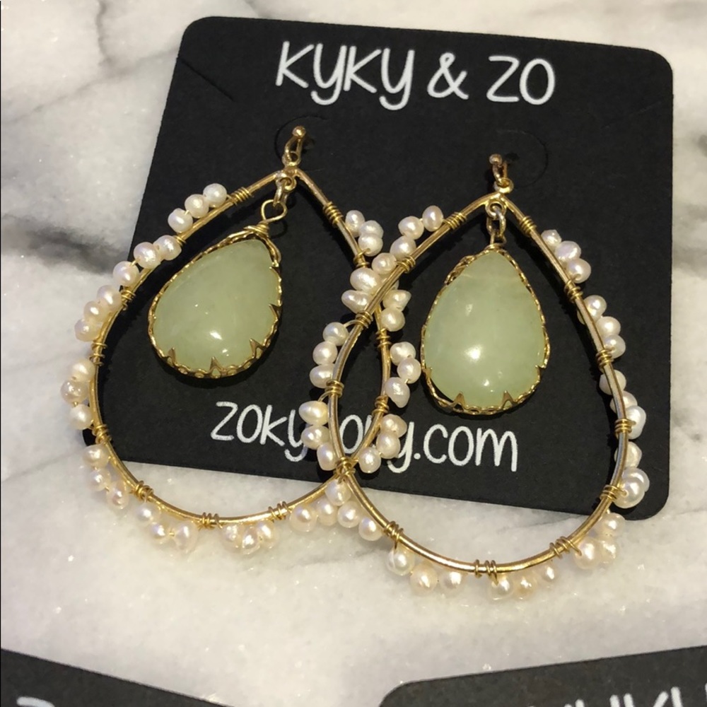 Wire Wrapped Floating Stone Teardrops,NWT-Boutique - Picture 4 of 4